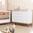 Ver imagem 2 de Cômoda Infantil Boom 1 Porta 4 Gavetas Branco Fosco