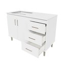 Ver imagem 2 de Kit Bancada Ilha para Cozinha + Balcão para Cooktop 1,20m 5 Bocas 2 Portas e 3 Gavetas Turim Branco
