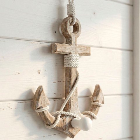Âncora Marítima Náutica Decoração Casa de Praia Mar 18x15cm