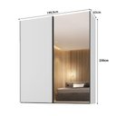 Ver imagem 3 de Guarda Roupa Casal 2 Portas de Correr C/ Espelho 100% Mdf Cor:branco