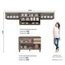 Ver imagem 4 de Cozinha Compacta Modulada 4 Peças 100% MDF Aurora Espresso Móveis Cinza/Duna/Cristal