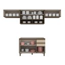 Ver imagem 5 de Cozinha Compacta Modulada 4 Peças 100% MDF Aurora Espresso Móveis Cinza/Duna/Cristal