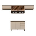 Ver imagem 3 de Cozinha Compacta Modulada 4 Peças 100% MDF Aurora Espresso Móveis Cinza/Duna/Cristal