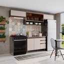 Ver imagem 1 de Cozinha Compacta Modulada 4 Peças 100% MDF Aurora Espresso Móveis Cinza/Duna/Cristal
