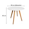 Mesa de Jantar Square Londres 90cm Base de Madeira Branca - 2