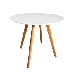 Mesa de Jantar Square Londres 90cm Base de Madeira Branca - 1 Mesa de Jantar Square Londres 90cm Base de Madeira Branca - 1