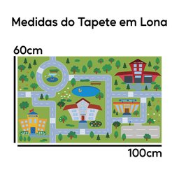 Tapete Pista de Carrinhos Infantil Ilustrado Criança Lona Arte na Arte Amarelinha em Lona - 3