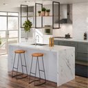 Ver imagem 4 de Kit Cozinha Industrial Prateleira e 2 Banquetas Selena Madeira