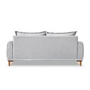 Ver imagem 4 de Sofá 2 Lugares 1,60m Estofado em Bouclé Cinza com Pés de Madeira - Logan Lucadi Home