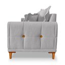 Ver imagem 2 de Sofá 2 Lugares 1,60m Estofado em Bouclé Cinza com Pés de Madeira - Logan Lucadi Home