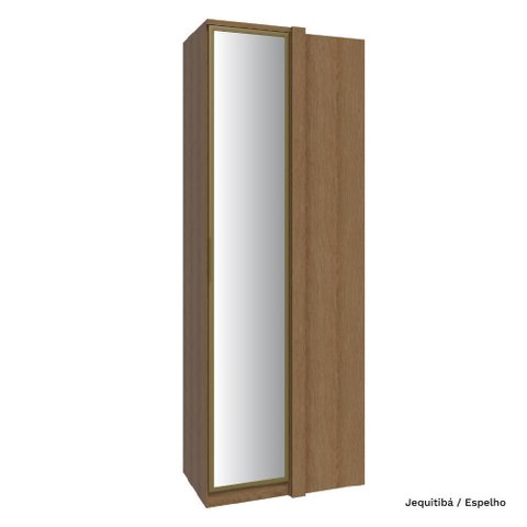 Guarda Roupa Modulado 01 Porta de Vidro Canto Reto Setiba