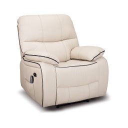 Poltrona do Papai Importada Reclinável Elétrica e Massagem com Entrada Usb Corino Premium Off White - 1