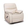 Poltrona do Papai Importada Reclinável Elétrica e Massagem com Entrada Usb Corino Premium Off White - 1