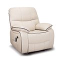 Ver imagem 1 de Poltrona do Papai Importada Reclinável Elétrica e Massagem com Entrada Usb Corino Premium Off White