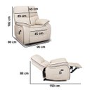 Ver mais imagens de Poltrona do Papai Importada Reclinável Elétrica e Massagem com Entrada Usb Corino Premium Off White