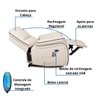 Poltrona do Papai Importada Reclinável Elétrica e Massagem com Entrada Usb Corino Premium Off White - 7