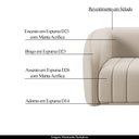 Ver imagem 4 de Sofá Decorativo Sala de Estar 252cm Adam 3 Lugares Veludo Bege G45 - Gran Belo Sofá Adam