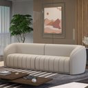 Ver imagem 1 de Sofá Decorativo Sala de Estar 252cm Adam 3 Lugares Veludo Bege G45 - Gran Belo Sofá Adam
