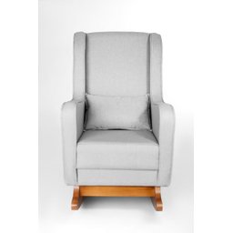Poltrona de Amamentação com Balanço Encosto Alto Linho Cinza - Lahome Decor - 3