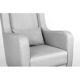 Poltrona de Amamentação com Balanço Encosto Alto Linho Cinza - Lahome Decor - 2