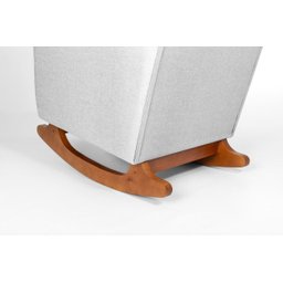 Poltrona de Amamentação com Balanço Encosto Alto Linho Cinza - Lahome Decor - 5