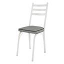 Ver imagem 3 de Kit 4 Cadeiras de Cozinha Luisiana Estampado Platina Pés de Ferro Branco - Pallazio