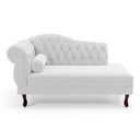 Ver imagem 6 de Divã Recamier Chaise Longue Lavínia 150cm Capitonê Pés de Madeira Courino Branco - Desk Design