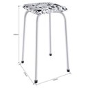 Ver imagem 4 de Conjunto Mesa e 4 Bancos Estofados Verona Branco/Preto