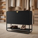 Ver imagem 4 de Sapateira Vertical Aparador 93cm Orgânica Industrial Alek A03 Nero Preto - Lyam Decor