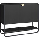 Ver imagem 2 de Sapateira Vertical Aparador 93cm Orgânica Industrial Alek A03 Nero Preto - Lyam Decor