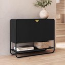 Ver imagem 1 de Sapateira Vertical Aparador 93cm Orgânica Industrial Alek A03 Nero Preto - Lyam Decor
