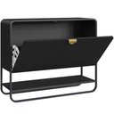 Ver imagem 7 de Sapateira Vertical Aparador 93cm Orgânica Industrial Alek A03 Nero Preto - Lyam Decor