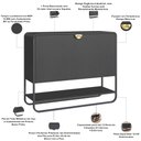 Ver imagem 5 de Sapateira Vertical Aparador 93cm Orgânica Industrial Alek A03 Nero Preto - Lyam Decor