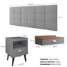 Kit Quarto Penteadeira Suspensa Gloss Mesinha Estilo Cinza|Freijó Cabeceira Bia 1.40 Cinza Linho - 7