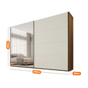 Ver imagem 3 de Guarda Roupa Samara 2 Portas Flutuantes 100 MDF com 01 Espelho - Móveis Europa