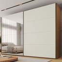 Ver imagem 1 de Guarda Roupa Samara 2 Portas Flutuantes 100 MDF com 01 Espelho - Móveis Europa