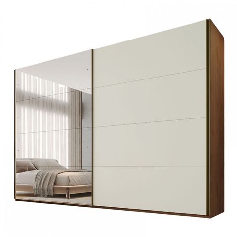 Guarda Roupa Samara 2 Portas Flutuantes 100 MDF com 01 Espelho - Móveis Europa