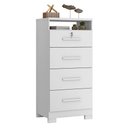 Ver imagem 6 de Guarda Roupa Solteiro Splendido 2 Portas com Cômoda Primordial Max 4 Gavetas Branco Absoluto Semi