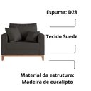 Ver imagem 6 de Kit 02 Poltrona Decorativa Beny Pés Base em Madeira Suede Cor:preto