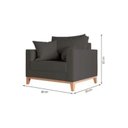 Ver mais imagens de Kit 02 Poltrona Decorativa Beny Pés Base em Madeira Suede Cor:preto