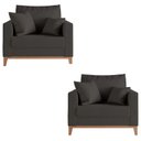Ver imagem 4 de Kit 02 Poltrona Decorativa Beny Pés Base em Madeira Suede Cor:preto