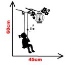 Ver imagem 2 de Adesivo Árvore Menina Pássaro Galho Decoração Varanda Quintal