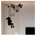 Ver imagem 1 de Adesivo Árvore Menina Pássaro Galho Decoração Varanda Quintal