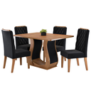 Ver imagem 2 de Conjunto Sala de Jantar Serenata Mesa 120x80cm e 4 Cadeiras Iza Mel/preto - Casa Giulia