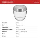 Ver imagem 6 de Pote Hermético de Vidro 600ml Transparente 12x12x12cm Mantimentos Cozinha Tampa
