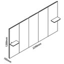 Ver imagem 6 de Cabeceira Extensível Ripado com Led Requinte Off White - Gelius Móveis