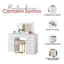 Ver imagem 4 de Penteadeira Camarim Sonhos Branco Brilho - Moval
