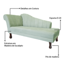 Ver imagem 7 de Recamier Divã para Sala Cecilia Pés Retro Tabaco 1.60cm Veludo Acqua - Incasa Decor