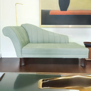 Ver imagem 2 de Recamier Divã para Sala Cecilia Pés Retro Tabaco 1.60cm Veludo Acqua - Incasa Decor