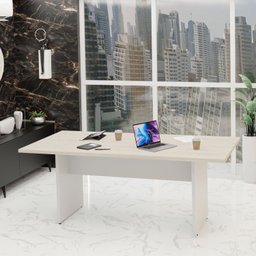 Mesa de Reunião para Escritório 2mx1m Tampo 40mm Netmobil - Dubai/branco - 2